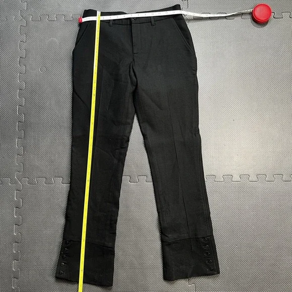 Ralph Lauren Purple Label Wool High Waist Dress Pants Black Sz 6 Button Pant Hem - Picture 13 of 16